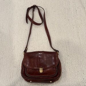 Valentina Deep Brown Leather Crossbody Bag